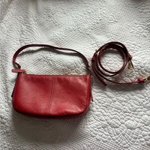 Fossil Red Leather Shoulder Bag